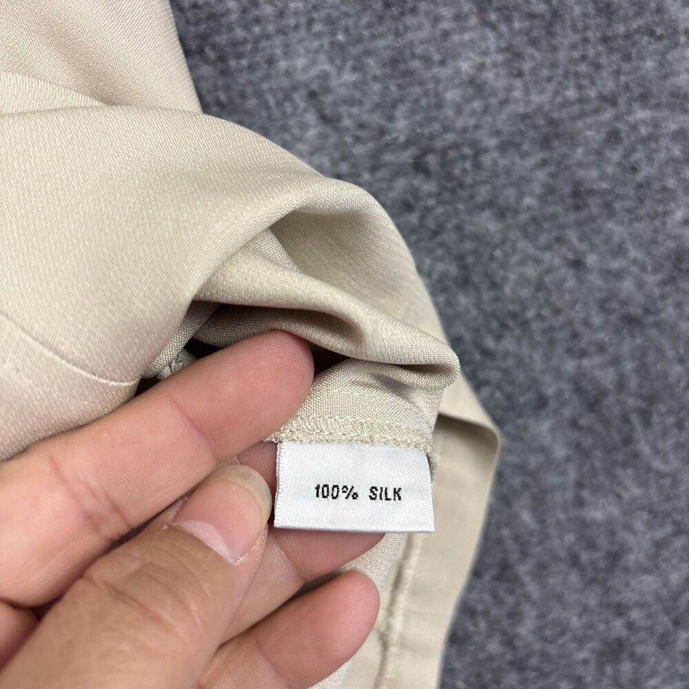 Talbots Top Blouse Womens 8 beige Silk Business Party Old Money classic Minimal - Picture 8 of 9